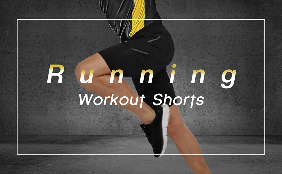 ARSUXEO Men's 2 in 1 Active Running Shorts with 2 Zipper Pockets B191 Black Medium - B191 running shorts