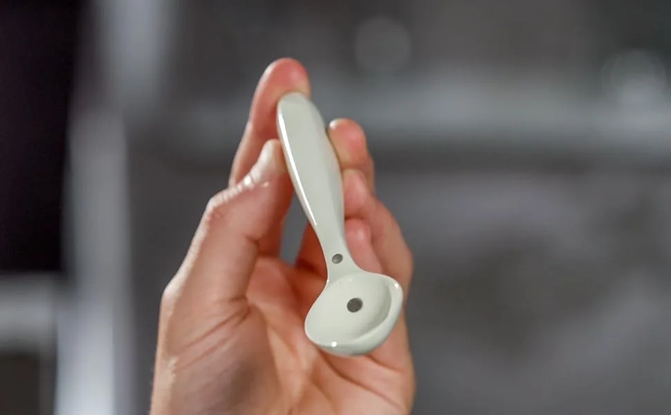 SpoonTEK - The Spoon that Elevates Taste (Beige) - SpoonTek beige being held in hand