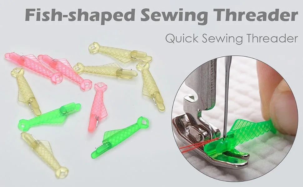 30 Pcs Sewing Machine Needle Threader Fish Type Quick Sewing Threader Embroidery Floss Automatic Sewing Craft DIY Tool - Sewing Machine Needle Threaders