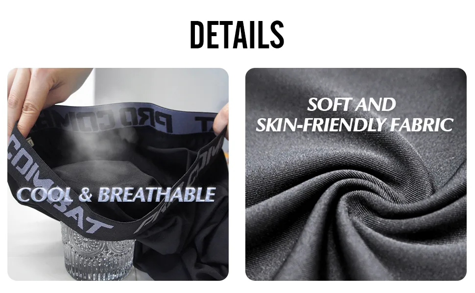 SS COLOR FISH Men Compression Pants Athletic Baselayer Workout Legging Running Tights for Men Black 2 Medium - details