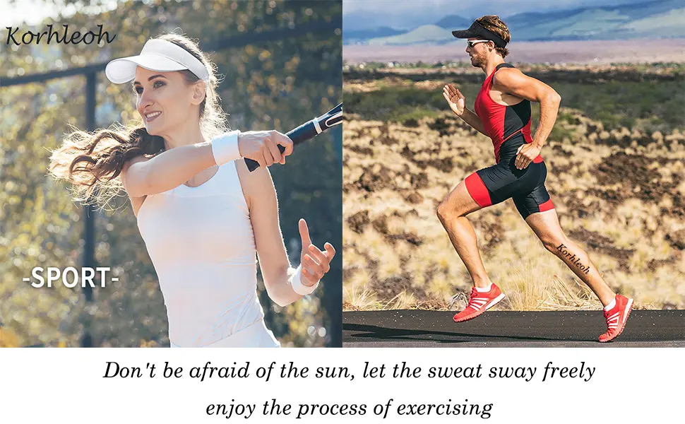 Sport Sun Visor Hats for Women Men - Adjustable Empty Top Baseball Sun Cap Running Tennis Hats Black+white One Size - sports sun hat