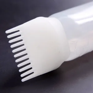 YANTAISIYU 3 Pieces Applicator Bottles Root Comb Applicator Bottle with Graduated Scale Applicator Brush for Hair Dying (3 Colors) - 3 Piece Root Comb Applicator Bottle for Hair Dye