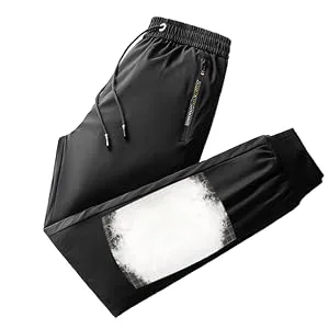 Buytop Mens Softshell Warm Winter Pants Down Lined Windproof Ski Snow Insulated Hiking Hunting Trousers Large 06black - down