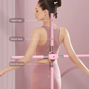 Posture corrector,hunchback corrector,yoga stick,Yoga Sticks Stretching Tool,Retractable Design Humpback Correction Stick for Adult and Child(Pink) - Multipurpose