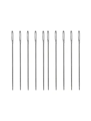 10 Pieces 5 Inch Long Upholster Needles Simple Needles Large Eye Needle for Hand Sewing Act Crafts, Upholster, Craft Leather Jewelry - product information 2