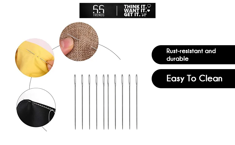 10 Pieces 5 Inch Long Upholster Needles Simple Needles Large Eye Needle for Hand Sewing Act Crafts, Upholster, Craft Leather Jewelry - product information 4