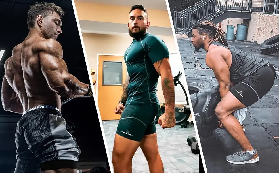 Thermajohn Compression Shorts Men Spandex Athletic Underwear with Pockets Mens Running Shorts Steel Grey X-Large - athletic underwear men