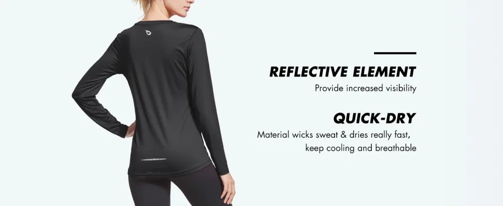 BALEAF Women's Long Sleeve Running Shirts Quick Dry Athletic Workout Tops White Medium - product information 15
