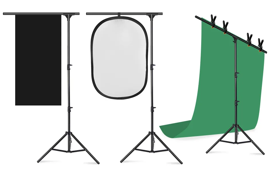 Upgraded T-Shaped Joint Version T-Shape Backdrop Stand Kit 6.5x5ft, MOUNTDOG Photo Backdrop Stand Background Support System with 4 Clamps for Photography Video Studio (Backdrop NOT Included) - product information 5