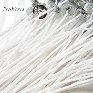 Candle Wick,100 Piece Candle Wicks for Candle Making DIY, 6 Inch Pre-Waxed Cotton Wick with Tabs - candle wicks