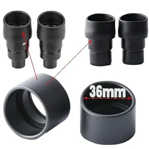 2PCS Eyepiece Eyeshields Eyepiece Cover Soft Rubber Eyepiece Guard Stereo Microscope Accessory for 32-36mm Stereo Microscope(Flat Angle) - Eyepiece Guard