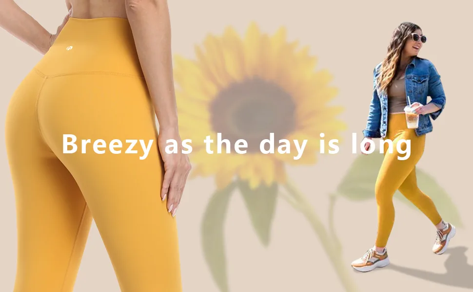 HeyNuts Pure&Plain 7/8 Athletic Leggings for Women, Buttery Soft Tummy Control Workout Pants 25'' Small Poolside Blue_25" - PURE & PLAN LEGGINGS