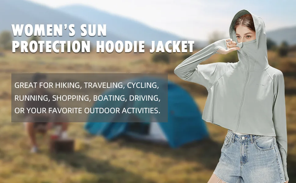 Mount Tec Womens UPF 50+ Cooling UV Protection Clothing Hooded Sun Protective Jacket Long Sleeve for Summer Green (Plus Size) - product information 1