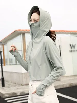 Mount Tec Womens UPF 50+ Cooling UV Protection Clothing Hooded Sun Protective Jacket Long Sleeve for Summer Green (Plus Size) - product information 3