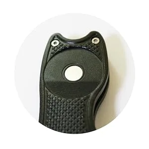 PINMEI Foldable Golf Divot Repair Tool with Golf Ball Marker plastic black - Divot tool with ball marker