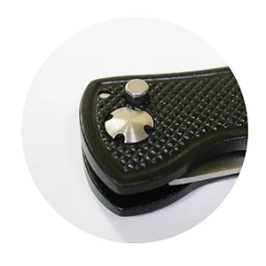 PINMEI Foldable Golf Divot Repair Tool with Golf Ball Marker plastic black - Golf divot tool repair tool Fork tool pop-up button