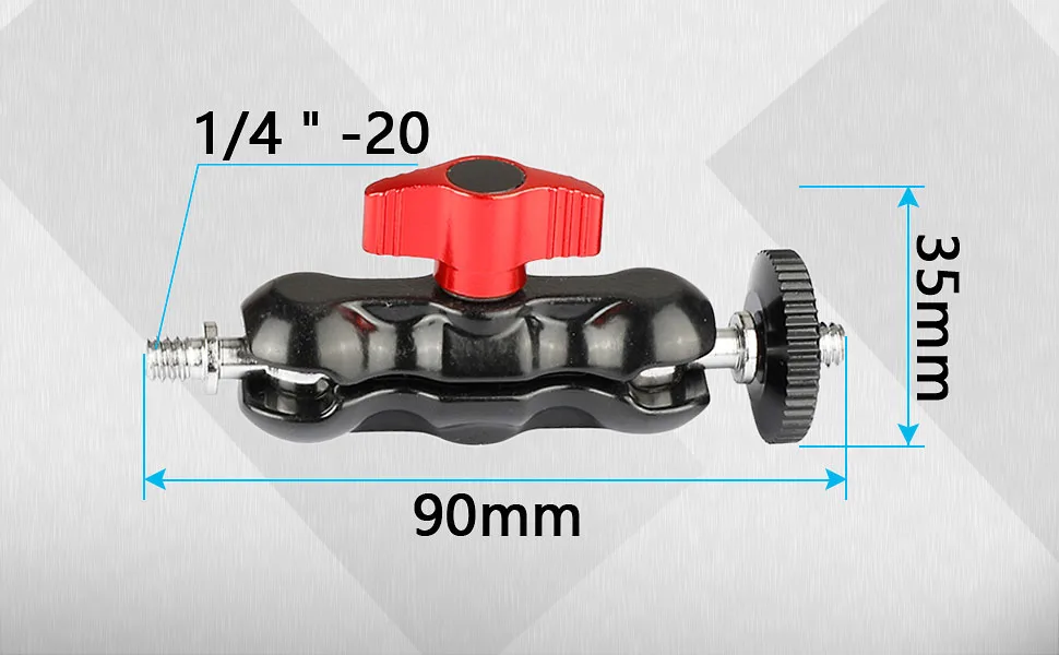 CAMVATE Universal Magic Arm with with Dual Ball Heads(Red,2 Pieces) - 2079 - C2079-2