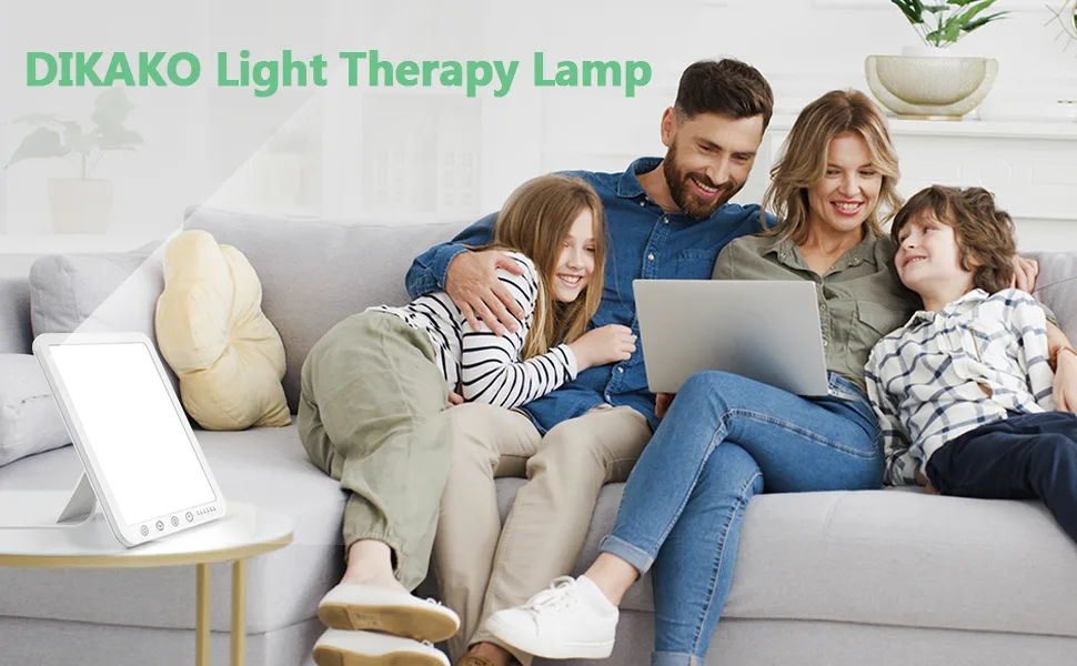 DIKAKO Light Therapy Lamp, 15000 Lx Sun Lamp ,3 Color Temperature, 5 Levels of Adjustable Brightness and Timer Function Light Lamp, Touch Control, Rotatable Stand, Memory Function, Home/Office Use - lamp