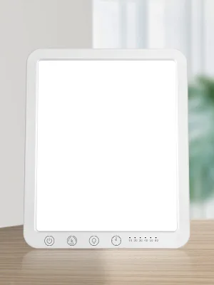 DIKAKO Light Therapy Lamp, 15000 Lx Sun Lamp ,3 Color Temperature, 5 Levels of Adjustable Brightness and Timer Function Light Lamp, Touch Control, Rotatable Stand, Memory Function, Home/Office Use - lamp
