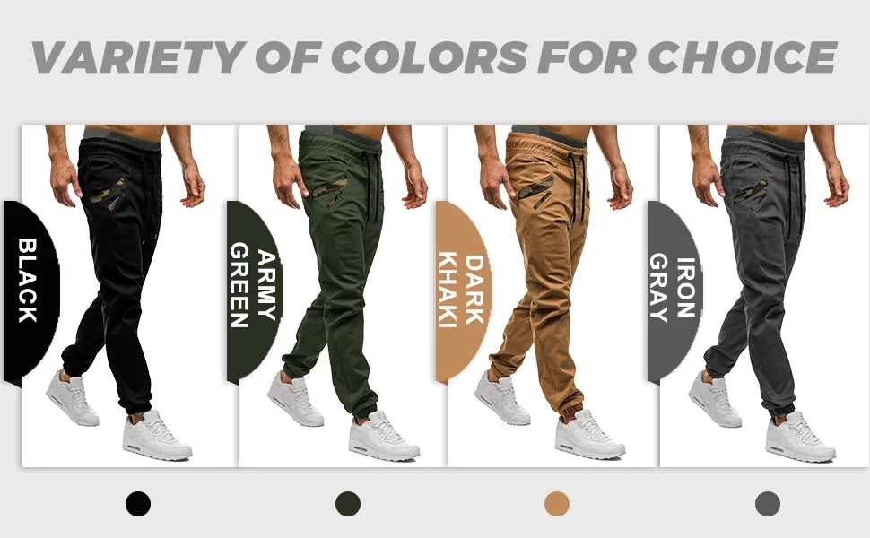 A WATERWANG Mens Sweatpants Cargo Pants Joggers for Men Slim Fit Stretch Athletic Hiking Mens Long Pants Black Medium - cargo joggers men