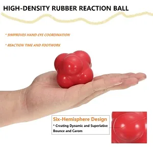 PATIKIL Reaction Ball, Baseball Softball Reaction Training Agility Trainer Rubber Reaction Bounce Balls for Hand-Eye Coordination Agility Training Yellow - hexagonal reaction ball