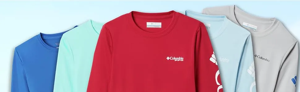Columbia Boys' Terminal Tackle Long Sleeve Tee White/Collegiate Navy Logo Large - Summer shirts for boys
