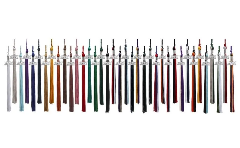 Endea Graduation Double Color Tassel with Silver Date Drop (Royal Blue/White, 2023) Royal Blue/White 2023 - tassel