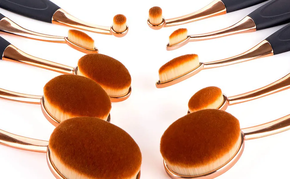 UNIMEIX Ink Blending Brush Crafting for Card Making Oval Makeup Brushes Craft Blender Brush Scrapbooking Stamping Supplies (Rose Gold) - ink blending brush