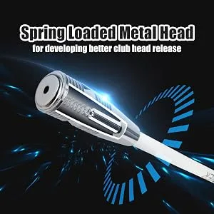 PLAYEAGLE Golf Tempo and Grip Trainer Spring Loaded Metal Head Swing Training Aid White - spring loaded metal head golf swing equipment