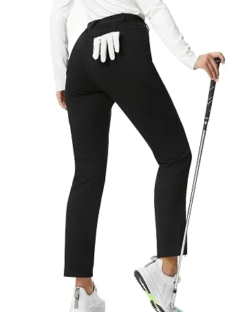 JACK SMITH Women's Golf Pants Stretch Lightweight Business Casual Pants with Pockets Black #Slightly Thick Fabric Large - product information 2