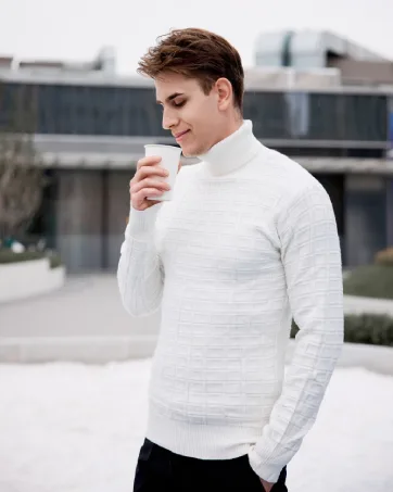 COOFANDY Men's Slim Fit Basic Turtleneck T Shirts Casual Knitted Pullover Sweaters Black Small - product information 12