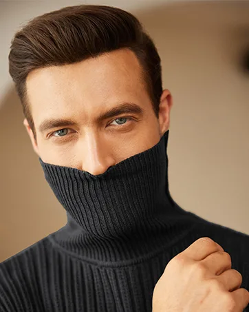 COOFANDY Men's Slim Fit Basic Turtleneck T Shirts Casual Knitted Pullover Sweaters Black Small - product information 17