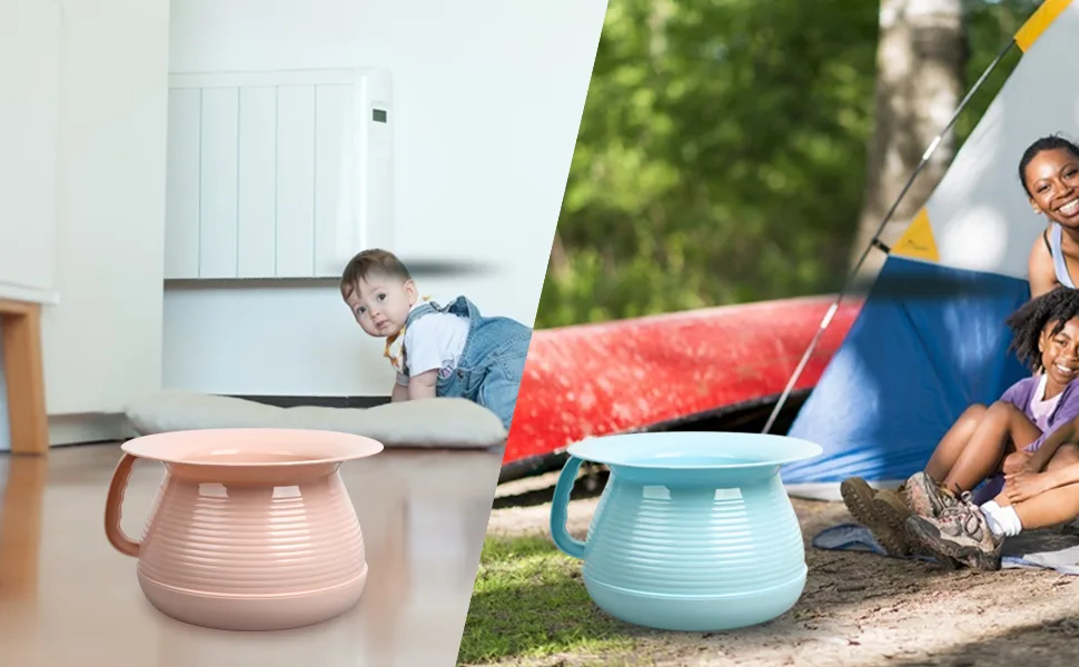 OOCOME Chamber Pot Bedpan Urinal Bottle Urine Pots Potty Pee Bucket Bedside Urinal with Lids to Prevent Odors, Suitable for Kids, Women and Men (Pink) - Urinal pot