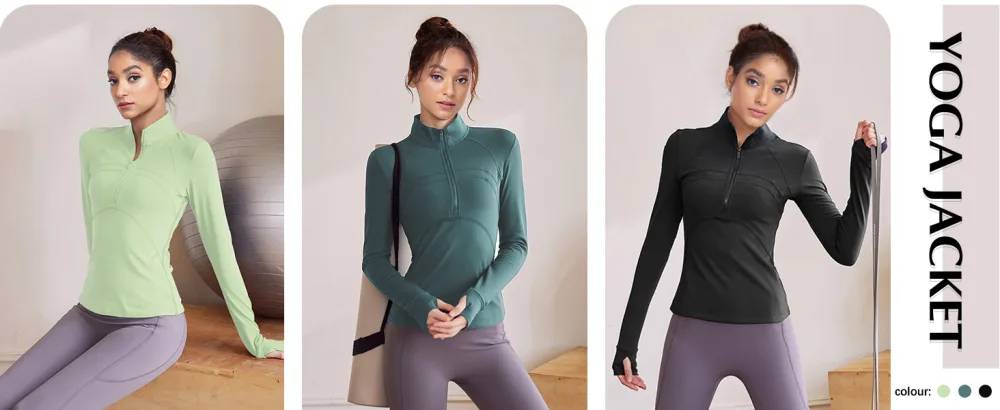 HISKYWIN Women's Cropped Workout Jacket Half Zip Pullover Running Shirts 1/2 Zip Slim Fit Long Sleeve Athletic Yoga Tops Jkt-black Medium - product information 2