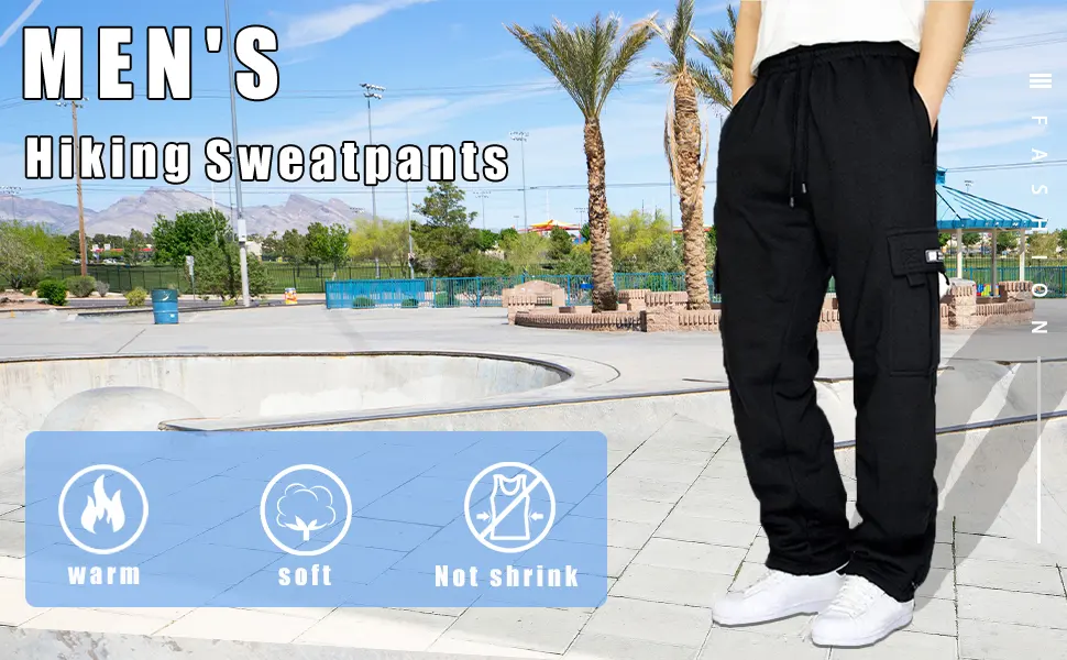 GYMBULLFIGHT Men's Athletic Sweatpants Loose Fit Pants Joggers for Men with Pockets, Open Bottom Drawstring Grey Large - product information 2