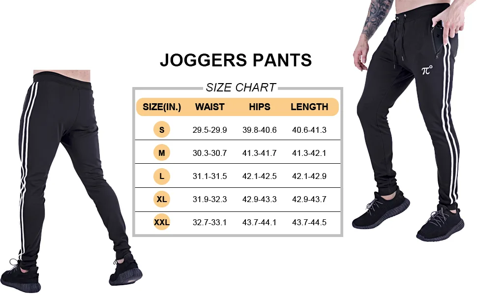 PIDOGYM Men's Slim Striped Jogger Pants,Tapered Sweatpants for Training,Running,Workout Light Grey Medium - product information 4