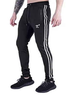 PIDOGYM Men's Slim Striped Jogger Pants,Tapered Sweatpants for Training,Running,Workout Light Grey Medium - sweatpants