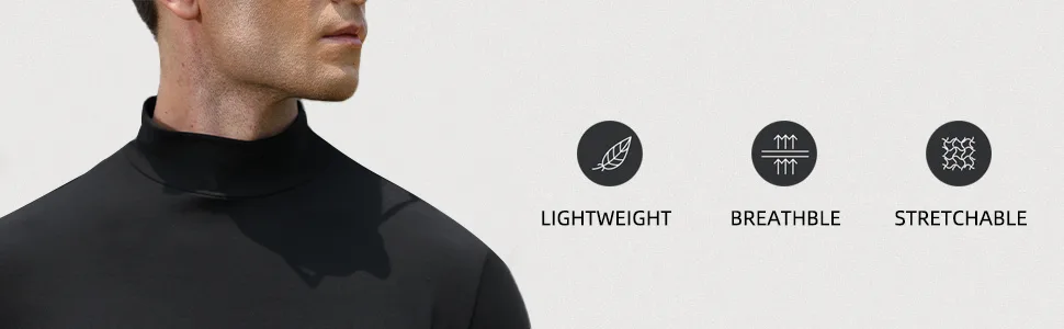 Mens T Shirt Short Sleeve Basic Mock Turtleneck Slim Fit Undershirt Pullover Thermal Solid Tops Large Black - product information 3