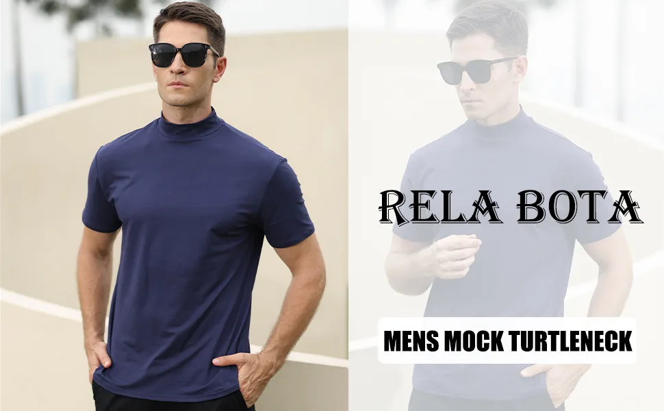 Mens T Shirt Short Sleeve Basic Mock Turtleneck Slim Fit Undershirt Pullover Thermal Solid Tops Large Black - mens mock turtleneck undershirt short sleeve tops
