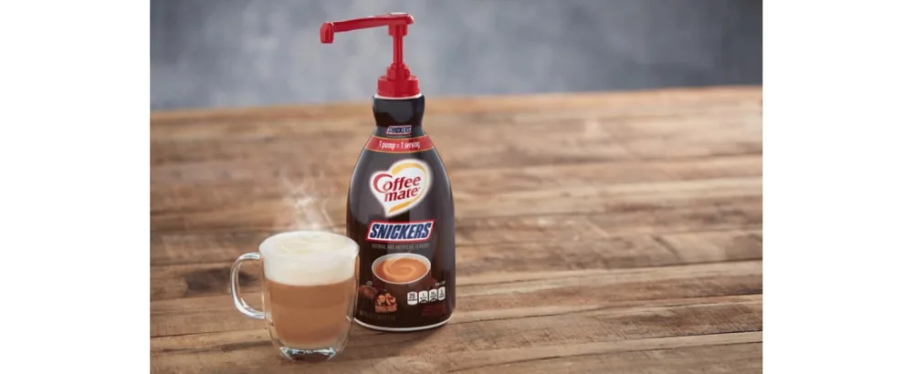 Coffee mate French Vanilla Liquid Concentrate, 1.5 Liter Pump Bottle with By The Cup Coffee Scoop - snickers concentrate