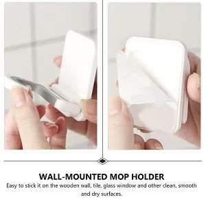DOITOOL 3pcs Multifunctional Mop Holder Punch- Free Broom Hooks Practical Mop Clips - Mop Holder