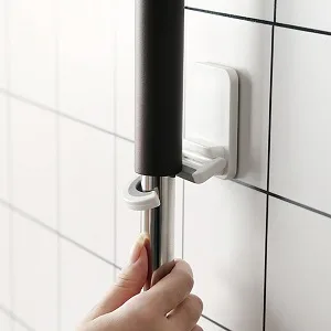 DOITOOL 3pcs Multifunctional Mop Holder Punch- Free Broom Hooks Practical Mop Clips - Mop Holder