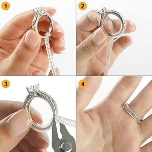 Coopache 2 Styles Invisible Ring Size Adjuster for Loose Rings  Ring Guard, Ring Sizer, 11 Sizes Fit for Man and Woman Ring - ring guard
