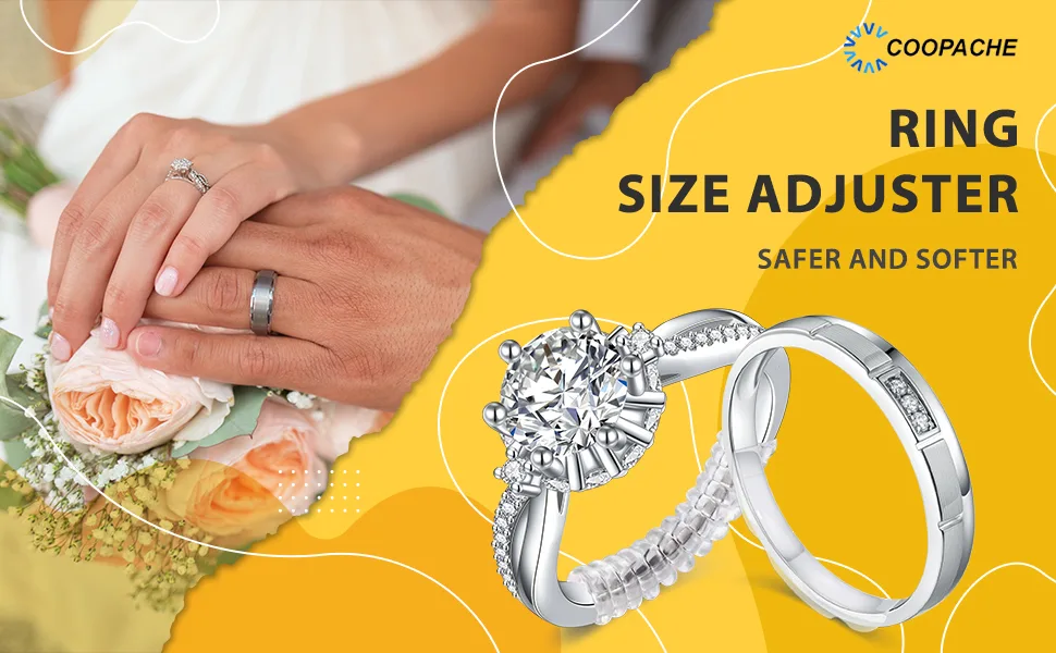 Coopache 2 Styles Invisible Ring Size Adjuster for Loose Rings  Ring Guard, Ring Sizer, 11 Sizes Fit for Man and Woman Ring - ring guards for women loose rings
