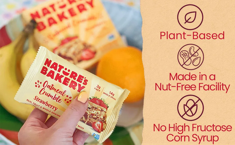 Nature's Bakery Oatmeal Crumble Bars, Apple, Real Fruit, Vegan, Non-GMO, Breakfast Bar, 6 Boxes With 6 Bars, 36 Bars - Oatmeal Crumble Module 2