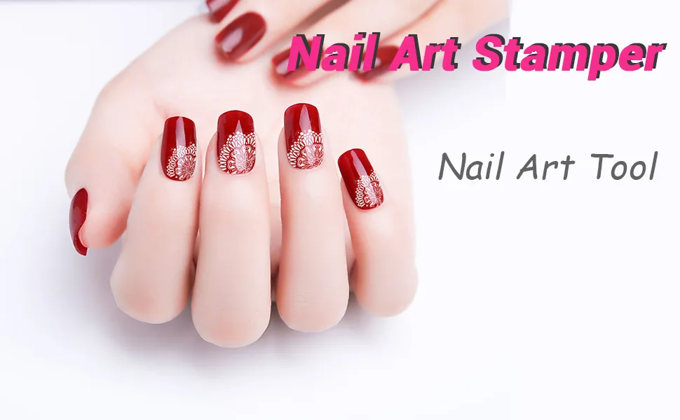 Nail Art Stamper Set 28mm Transparent Nial Stamper and Scraper Set,4pcs Clear Jelly Silicone Nail Stamper Head Tools (S-3) - nail art tool