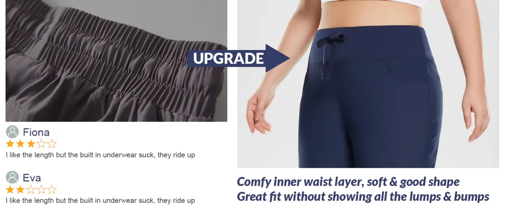 BALEAF Plus Size Capri Pants for Women High Waist Pull on Pockets Casual Summer Navy XX-Large - plus size capri women