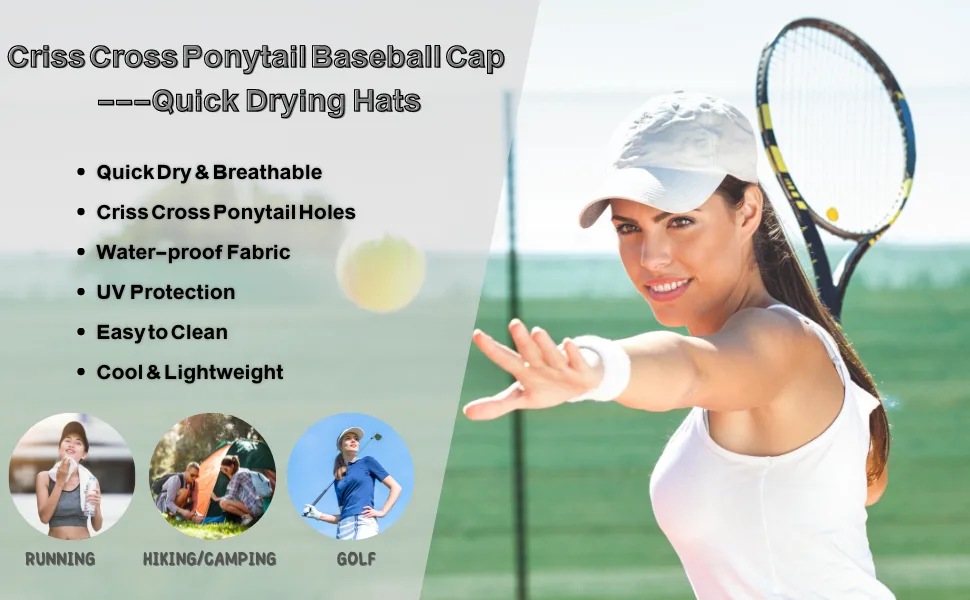 Criss Cross Ponytail Hat Washed Distressed Mesh Womens Baseball Cap Dad Hat Ponytail Hat for Women Sgx-black - PONYTAIL HATS