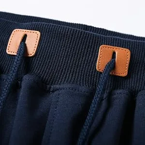 Big Boy's Casual Shorts Summer Cotton Fit Drawstring Elastic Waist Beach Shorts with Zipper Pockets 20 Navy Blue - product information 6