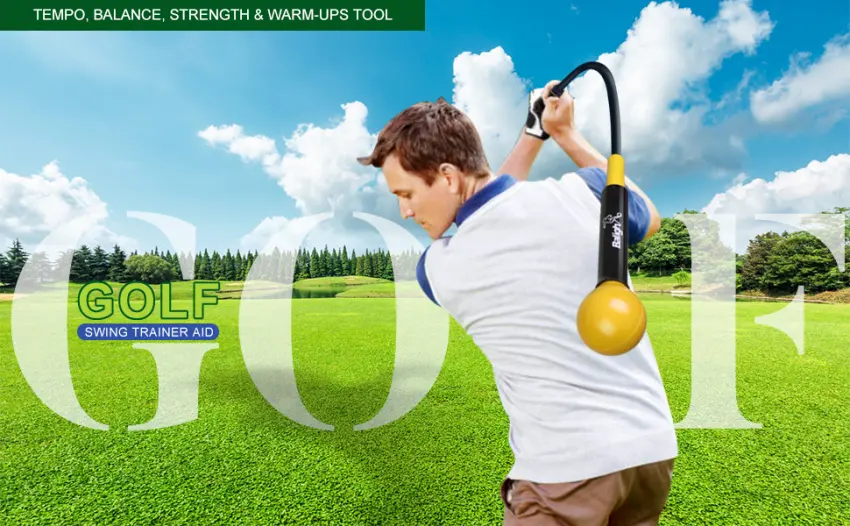 Greatlizard Golf Swing Training Aid Golf Swing Trainer Aid Golf Practice Warm-Up Stick for Strength Flexibility and Tempo Training Golf Accessories for Men and Women Black 48" - golf swing trainer aid